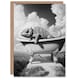 image 1 of Large Chameleon in Bathtub Black White Surreal Birthday Greeting Card