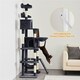 image 6 of Yaheetech 209 cm Large Cat Tower with 2 Cozy Condos Black