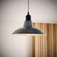 image 2 of ValueLights Civic Pair Silver Easy Fit Ceiling Pendant Shades and Bulb