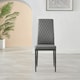 image 4 of Furniturebox 6x Milan Black Leg Grey Hatched Faux Leather Dining Chairs