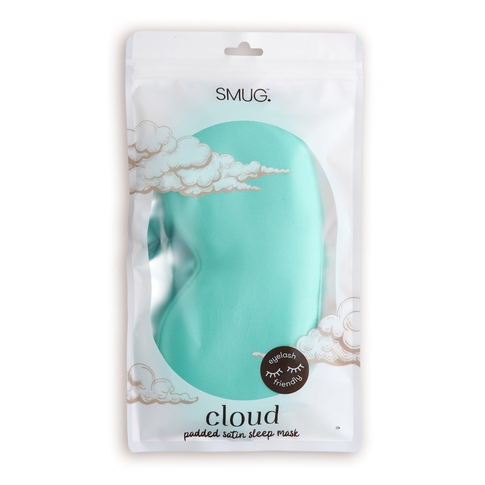 image 1 of SMUG Cloud Padded Satin Sleep Mask - Aqua