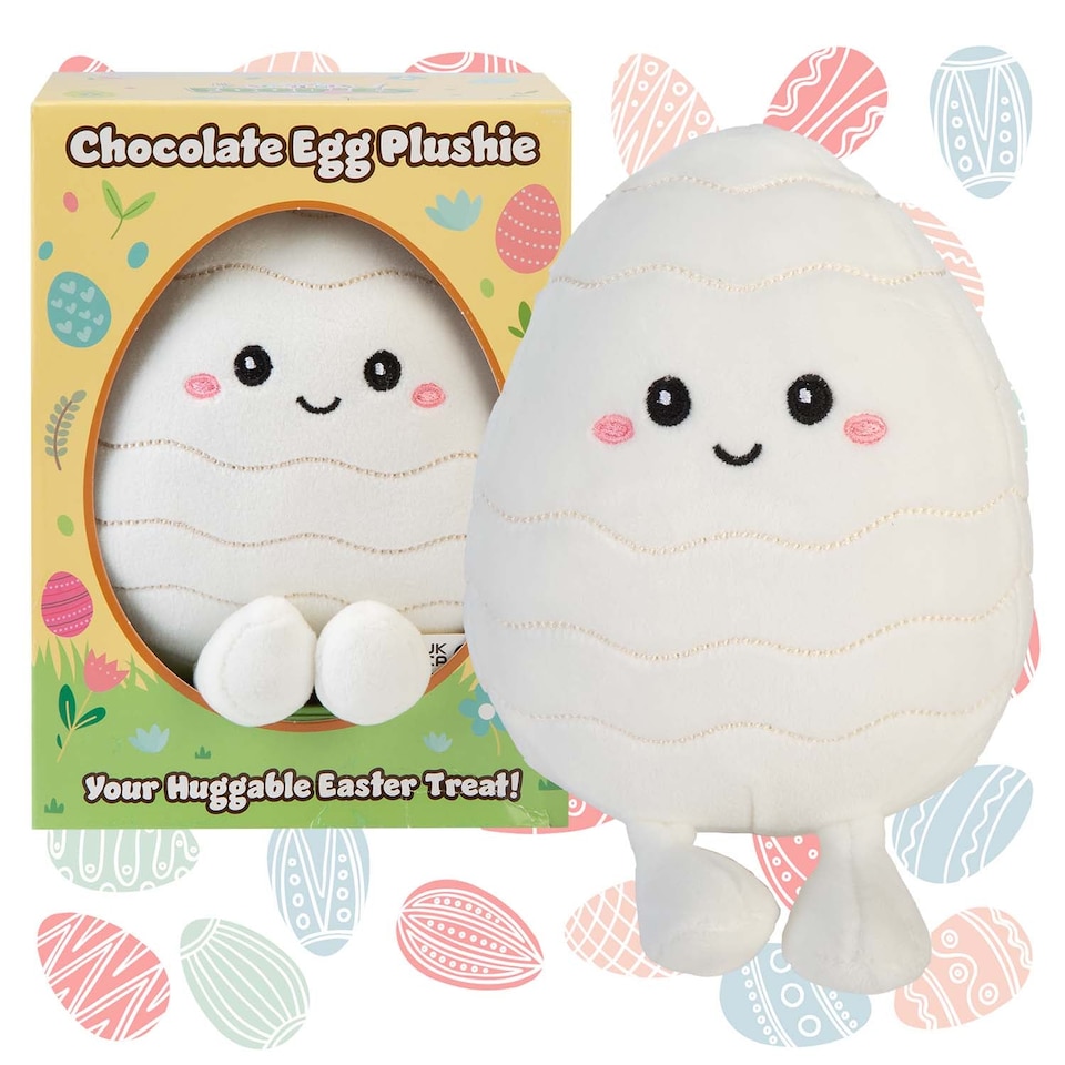 image 1 of PMS Easter Egg Soft Toy in Gift Box 19cm x 15cm, White