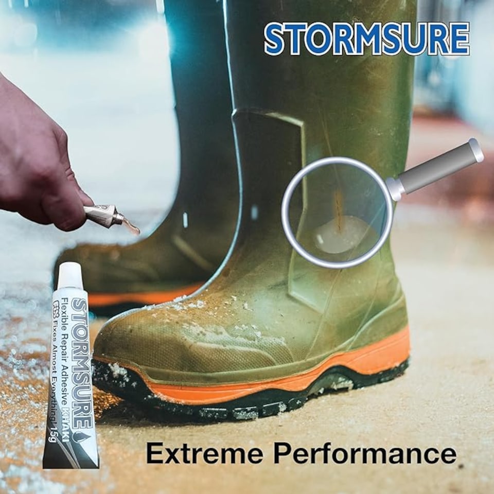 image 1 of Khaki Wellington Boot Repair Kit - Fast, Durable, and Flexible Repairs for Wellington Boot: Great for Splits, Cracks, and Holes