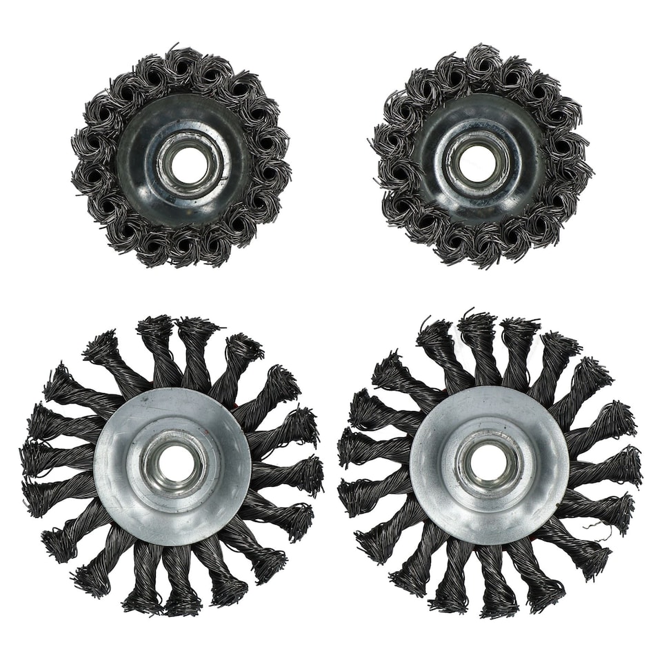 image 1 of 40pc Cup Bevel Wire Twist Brush Rust Paint Removal For 4-1/2" 115mm Grinders