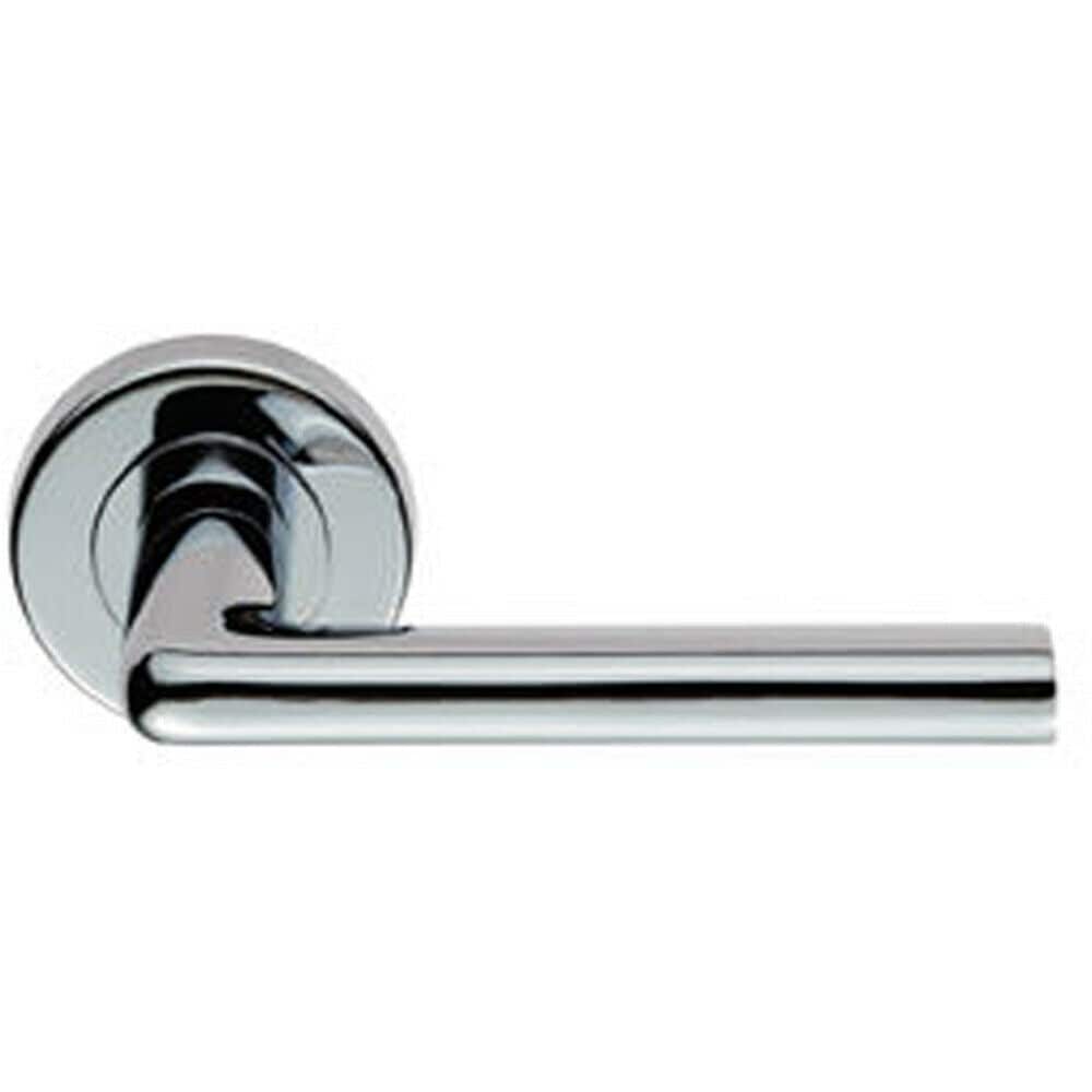 Loops PAIR Rounded Straight Bar Handle Concealed Fix Round Rose Polished Chrome