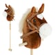image 1 of AIYAPLAY Stick Horse with Wood Wheels, Pony Neighing and Galloping Sounds | Brown