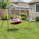 image 2 of AIYAPLAY Kids Swing Set with Double Swings, Metal Frame, 150kg Capacity | Multi | Blue and yellow frame, multicolour seat | 265L x 160W x 178H cm
