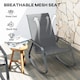 image 6 of Outsunny Garden Rocking Chair, Ergonomic Outdoor Rocking Chair with Armrests, High Backrest, Steel Frame Relaxing Rocker Armchair Seat for Patio, Balcony, Porch, Grey | Grey | Grey