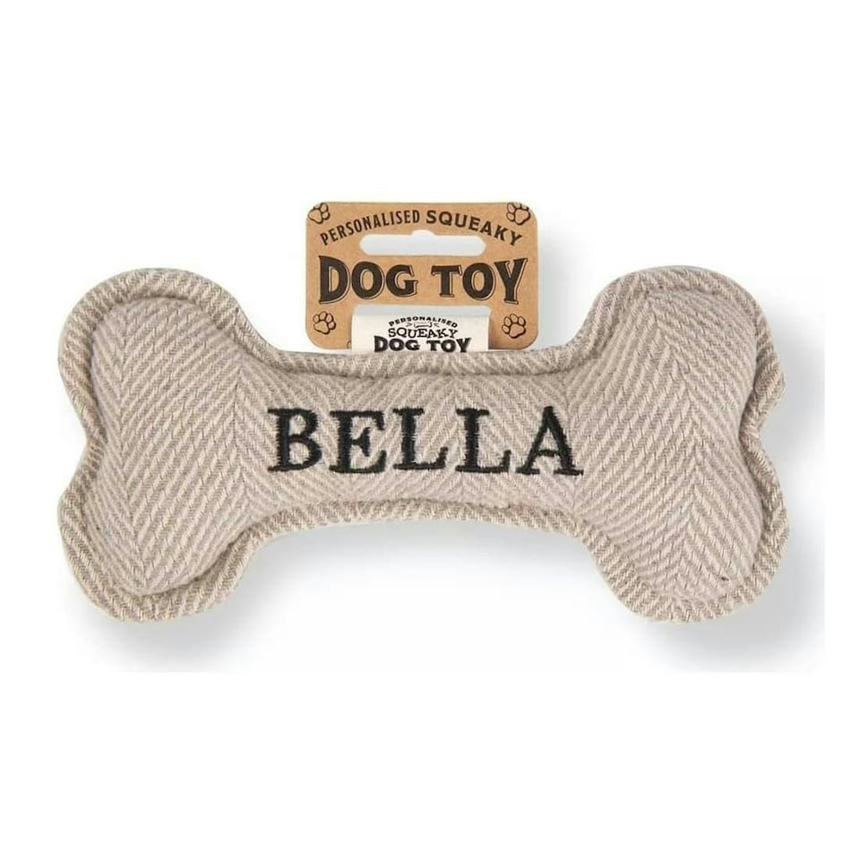 image 1 of History & Heraldry Pre-Personalised Squeaky Bone Dog Toy - Bella