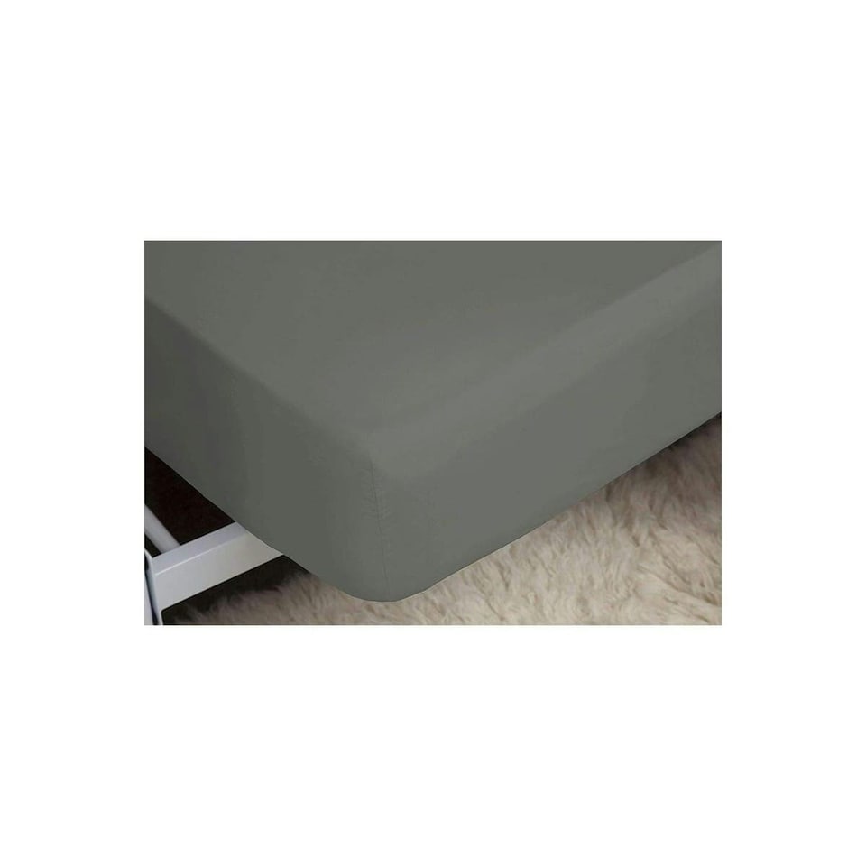 image 1 of Belledorm 200 Thread Count Egyptian Cotton Fitted Sheet - Slate - Double