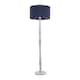 image 3 of ValueLights Victoria Grey Wood Floor Lamp Navy Blue Shade | Grey | Navy