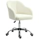 image 1 of HOMCOM Fluffy Vanity Chair for Desk, with Height Adjustable, Wheels, Cream