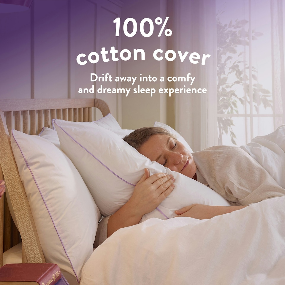 image 1 of Slumberdown Comfy Cotton Pillow, Firm Support, 2 Pack