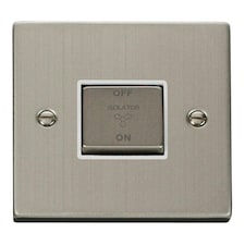 SE HOME Stainless Steel 10A 1 Gang Ingot 3 Pole Fan Isolation Switch White | Stainless Steel
