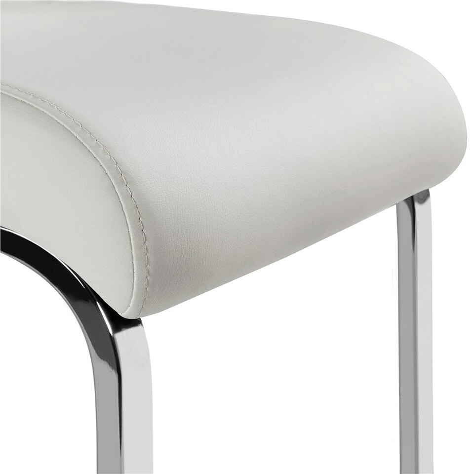 image 1 of Yaheetech Set of 2 Dining Chairs Faux Leather Chairs with Metal Legs White