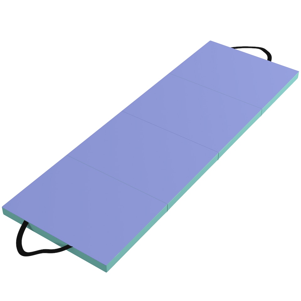 image 1 of SPORTNOW Foldable Gymnastics Mat, Folding Gym Mat for Yoga, Green & Purple