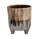 image 1 of Neve Dark 3 Leg Planter - Earthenware - L17 x W17 x H19 cm - Brown Brown