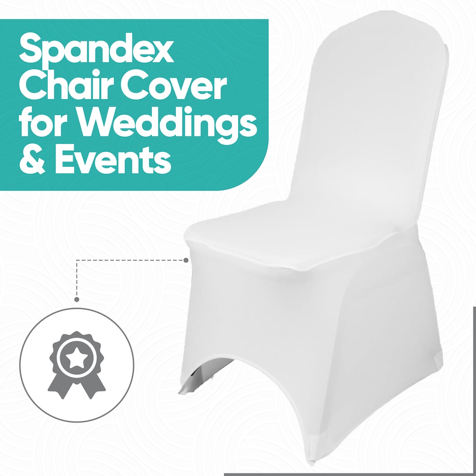 image 1 of 220GSM White Spandex Chair Cover Stretch Fabric, Premium Quality Slipcovers