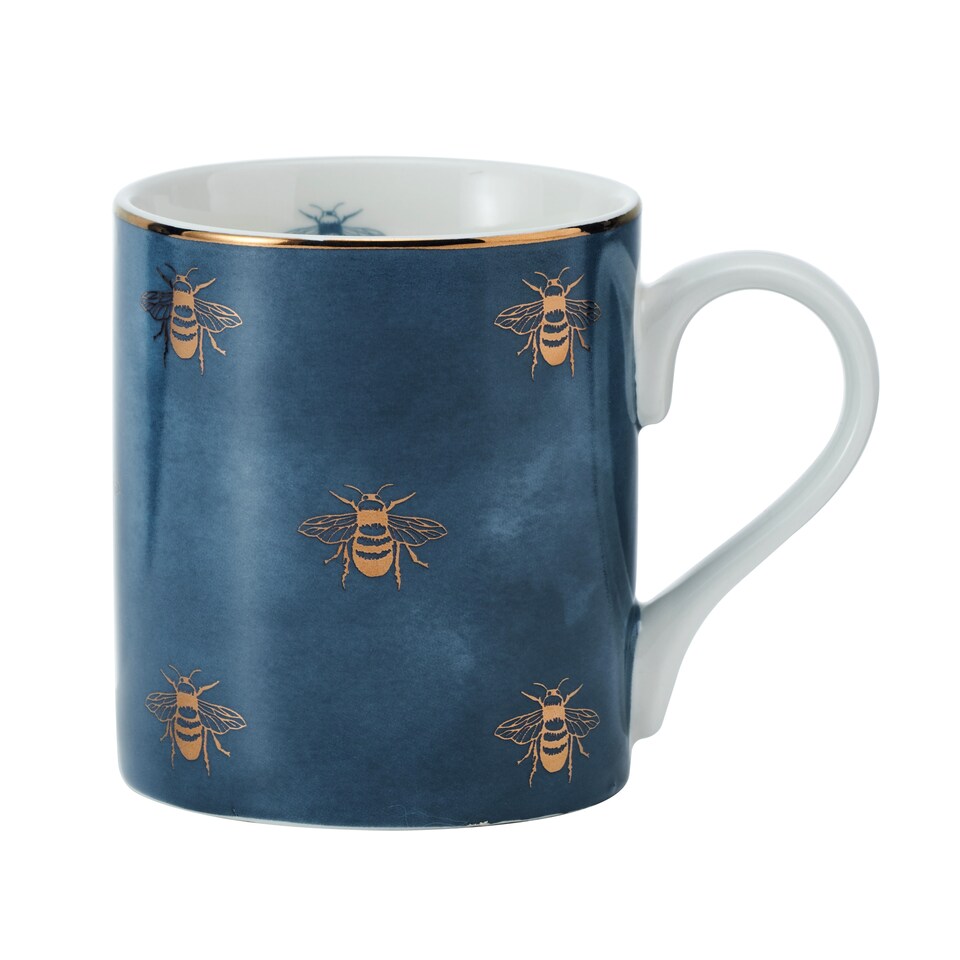 image 1 of Mikasa Bee Straight-Sided Porcelain Mug, 280ml | Blue