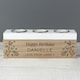 image 7 of Personalised Floral Triple Tea Light Box Brown
