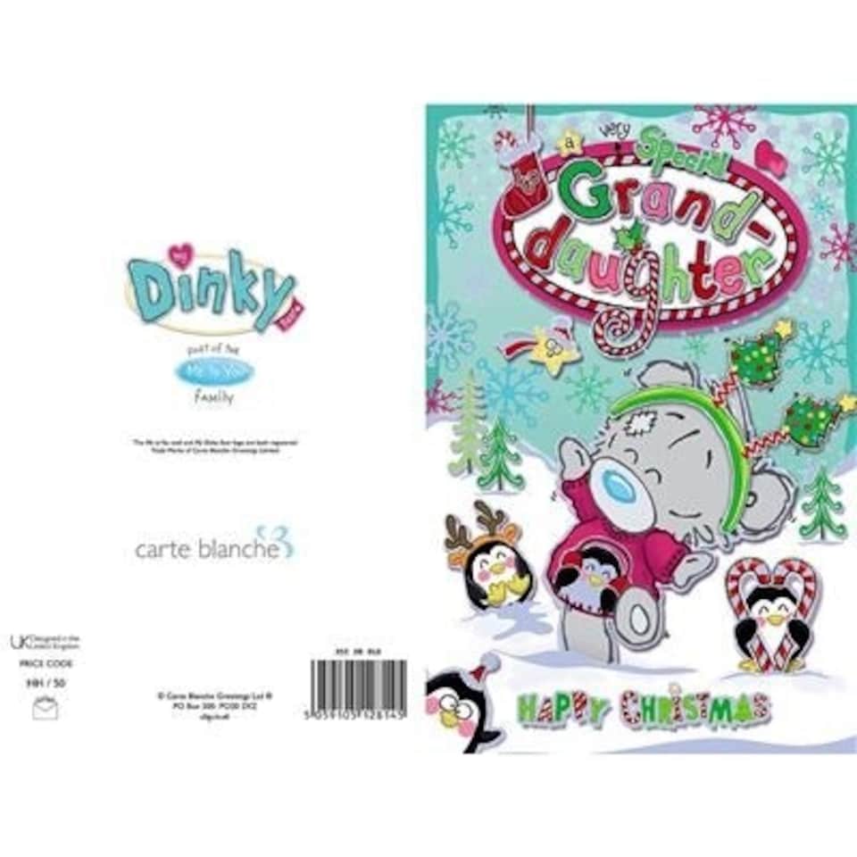 image 1 of Bear Wearing Novelty Hairband Granddaughter Christmas Card