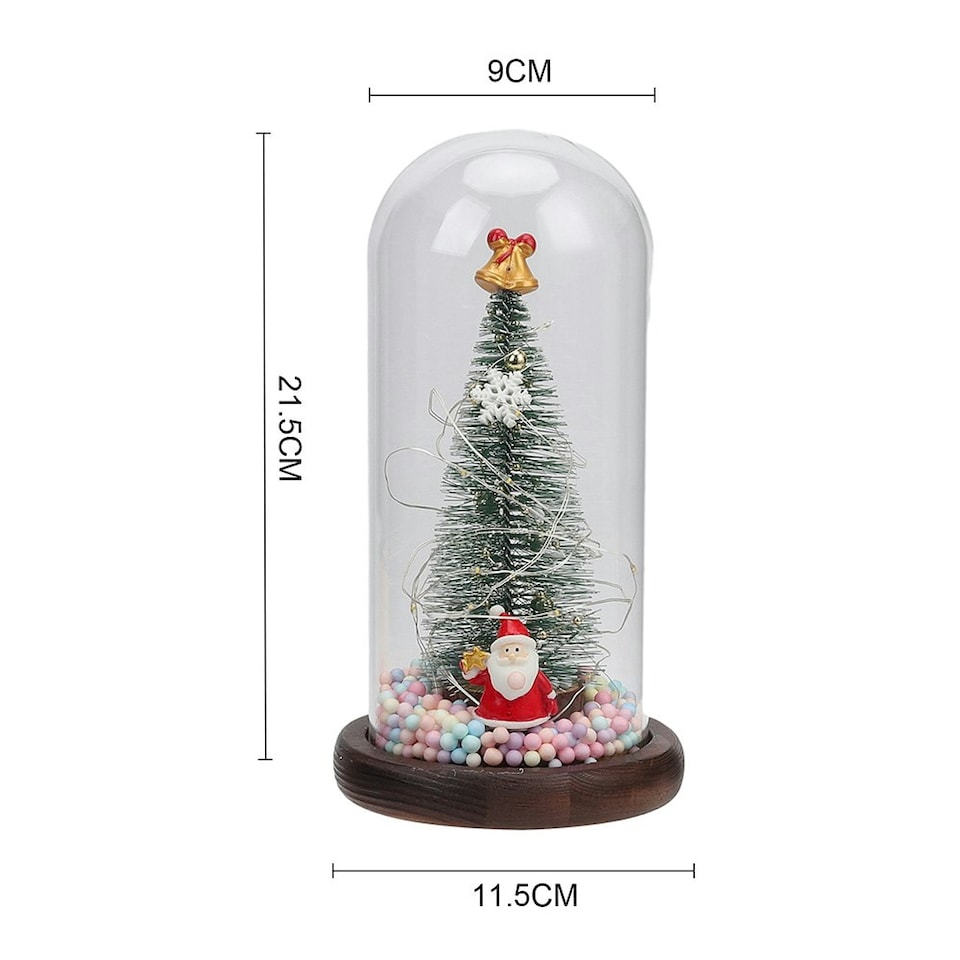 image 1 of Living and Home LED Glass Dome Christmas Tree Santa Claus for Decor