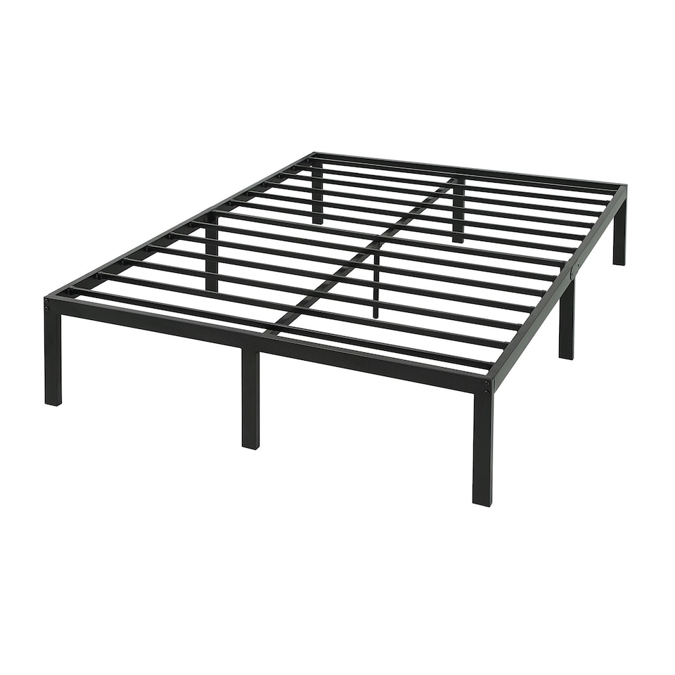 image 1 of Hertford Modern Low Platform Black Metal Bed Frame (King)
