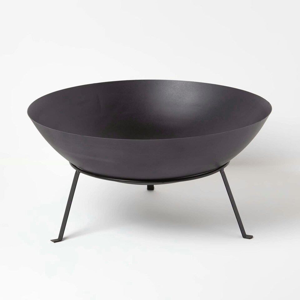 image 1 of Homescapes Metal Fire Bowl with Stand