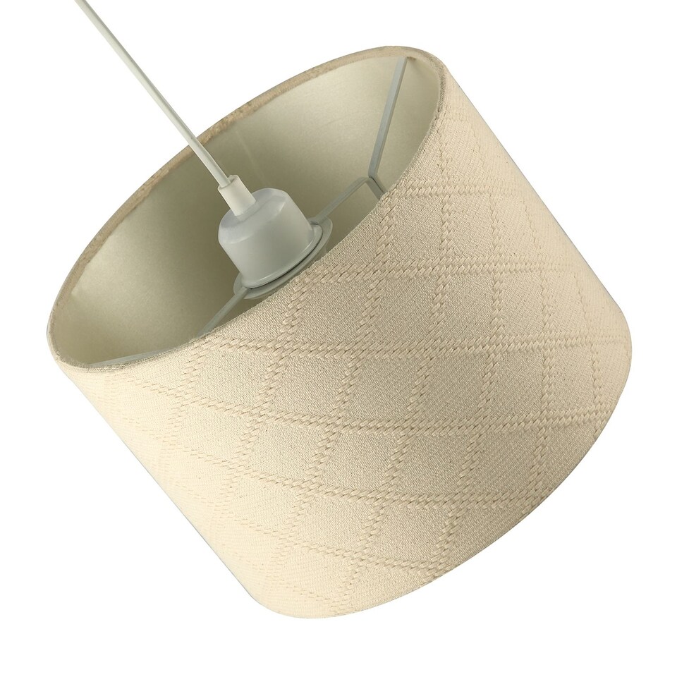image 1 of Cream Shabby Chic Lamp Shade in Textured Jacquard Cotton Fabric | Cream | Cream | 1