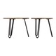 image 3 of Athens Duo Coffee Table Set - L60 x W100 x H44 cm - Medium Oak Effect/Black Brown