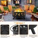 image 4 of Yaheetech Fire Pit Set Iron Bowl Including Poker Mesh Cover Black