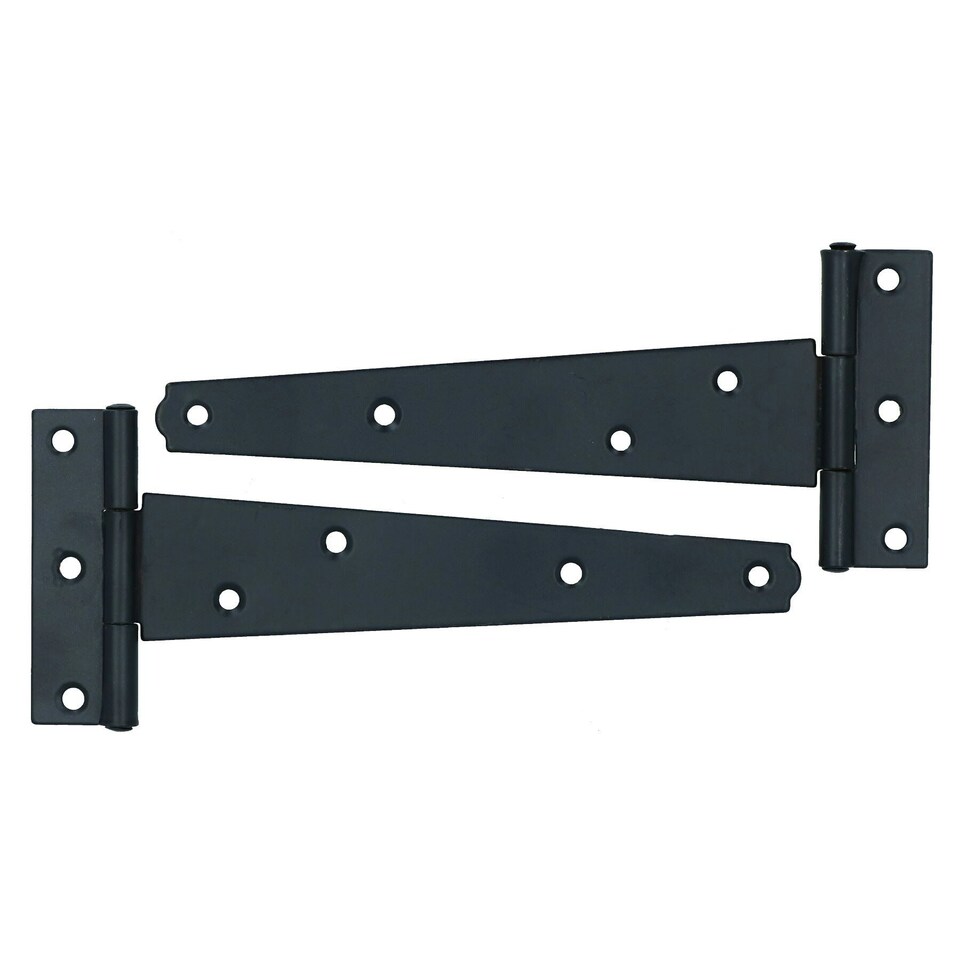 image 1 of 6" (150mm) Heavy Duty T Tee Hinges for Doors + Gates with Fixing Screws 4pc Black
