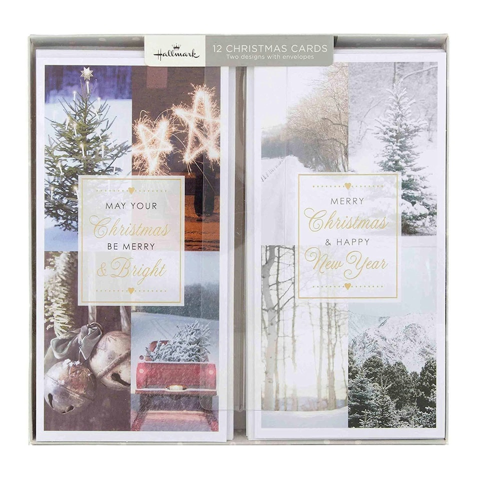 image 1 of Hallmark Christmas Boxed Cards"Festive Moment" - 12 Cards, 2 Designs