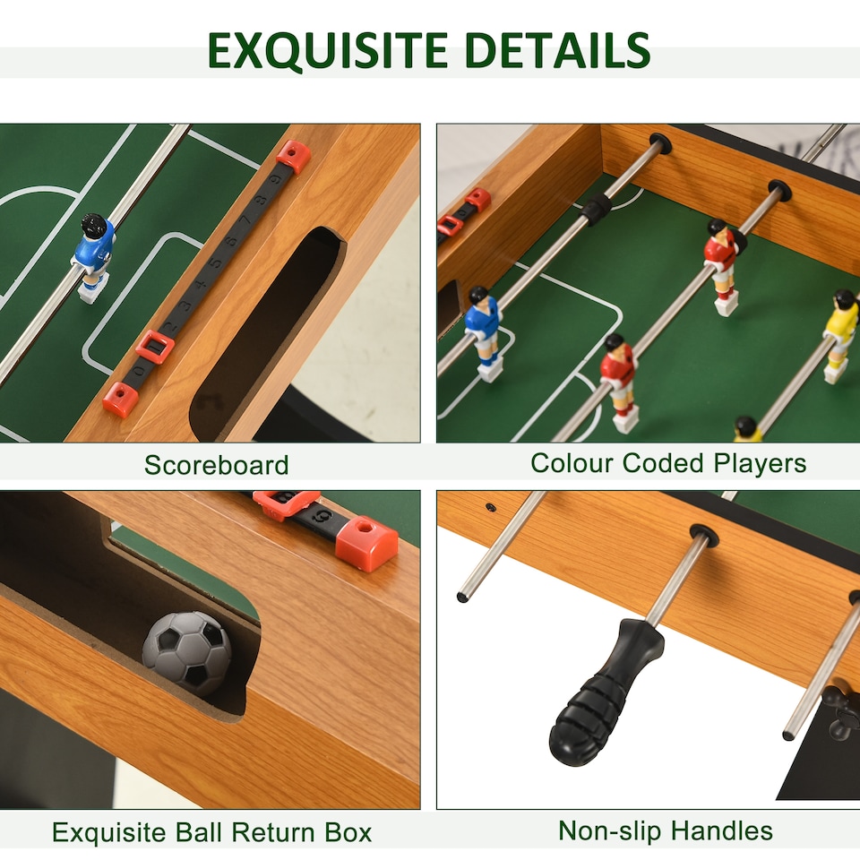 image 1 of HOMCOM Folding Football Gaming Table Mini Foosball Soccer Table for Family Fun Indoor Play Sports