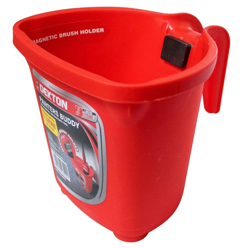 image 1 of Dekton Painters Buddy Decorate Paint Caddy Bucket Magnetic Brush Holder 1L