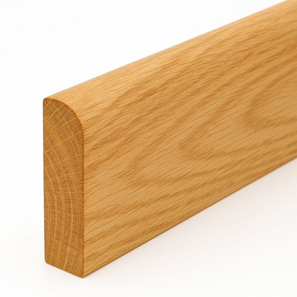 image 1 of Round Edge European Oak Skirting Board (Unoiled) - 146mm (H) x 19mm (T) x 2400mm (L) - (Pack Of 10)