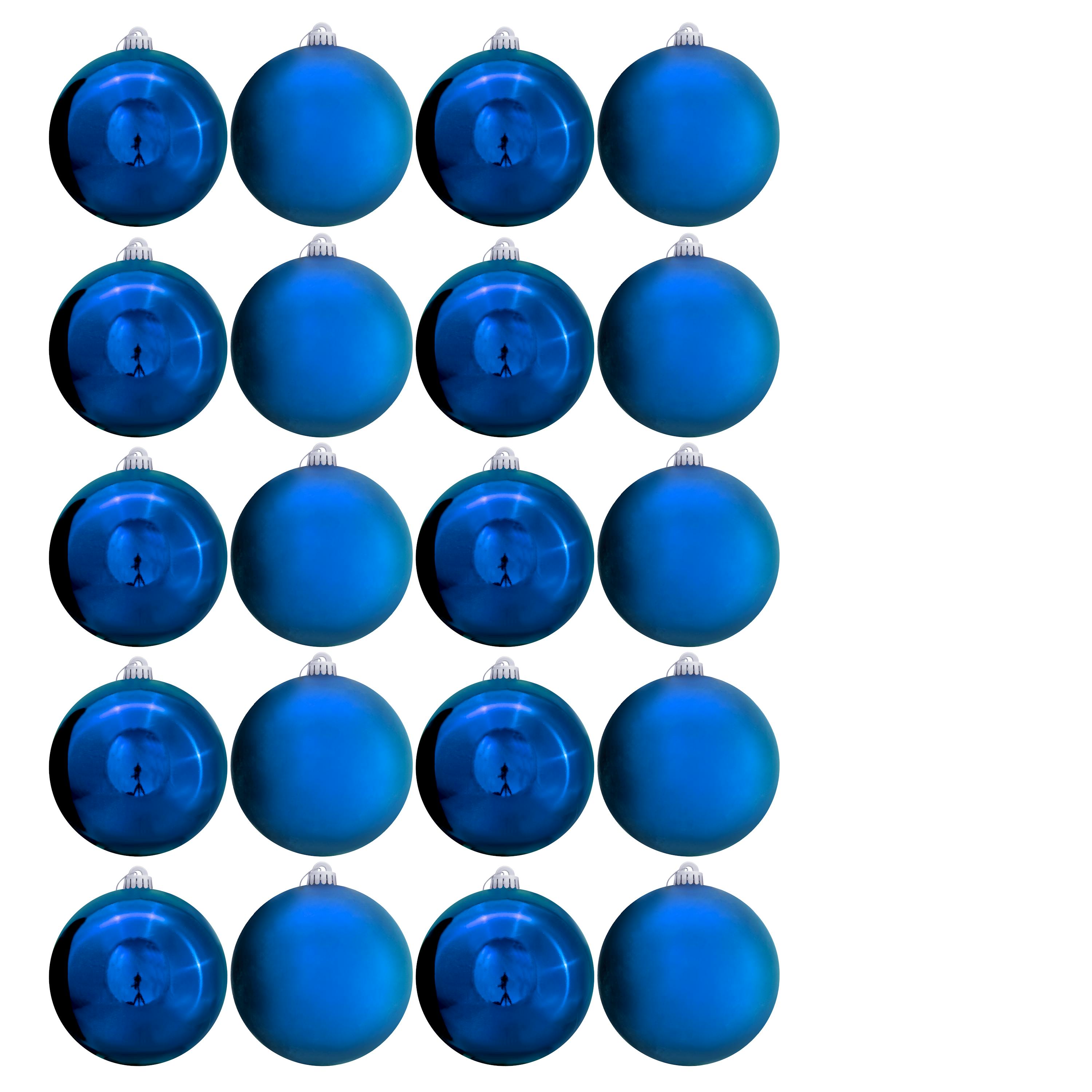 Christmas Tree World 15cm Bauble Set Shiny/Matt (20 pc) - Blue