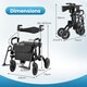 image 2 of COSTWAY Rollator Walker 2-in-1 Foldable Rolling Walker-Black