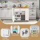 image 6 of COSTWAY 2-in-1 Kitchen Island Bar Table Storage Trolley White