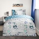 image 5 of OHS Gaming Reversible Microfibre Duvet Cover and Pillowcase Set, Single - Blue/Grey