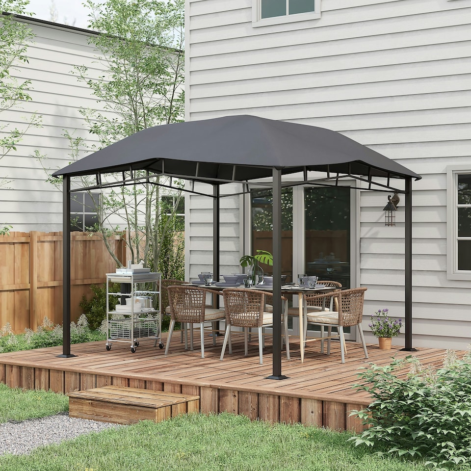 image 1 of Outsunny 3x3m Outdoor Patio Gazebo Canopy Tent, Steel Frame, Grey