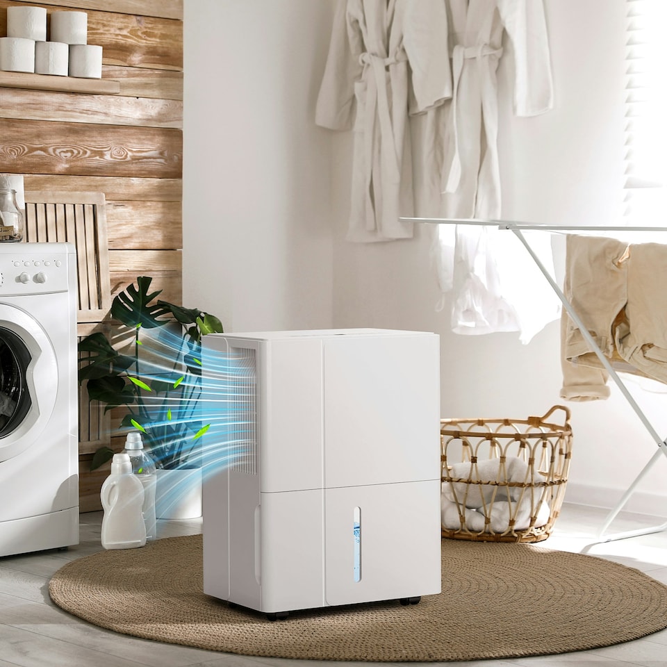 image 1 of HOMCOM 30L Dehumidifier with Filter, Auto Defrost, for Home Laundry Drying
