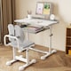 image 3 of COSTWAY Kids  Study Desk & Chair Set Height-Adjustable Children Study Desk-Grey