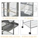 image 3 of PawHut Double Rolling Bird Cage with Removable Metal Tray and Storage Shelf