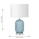 image 7 of Set of 2 Turquoise Ribbed Glass Lamps with White Shades | Chrome | White | Large | 2