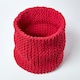 image 2 of Homescapes Red Cotton Knitted Round Storage Basket - 42 x 37 cm | Red | Red | L