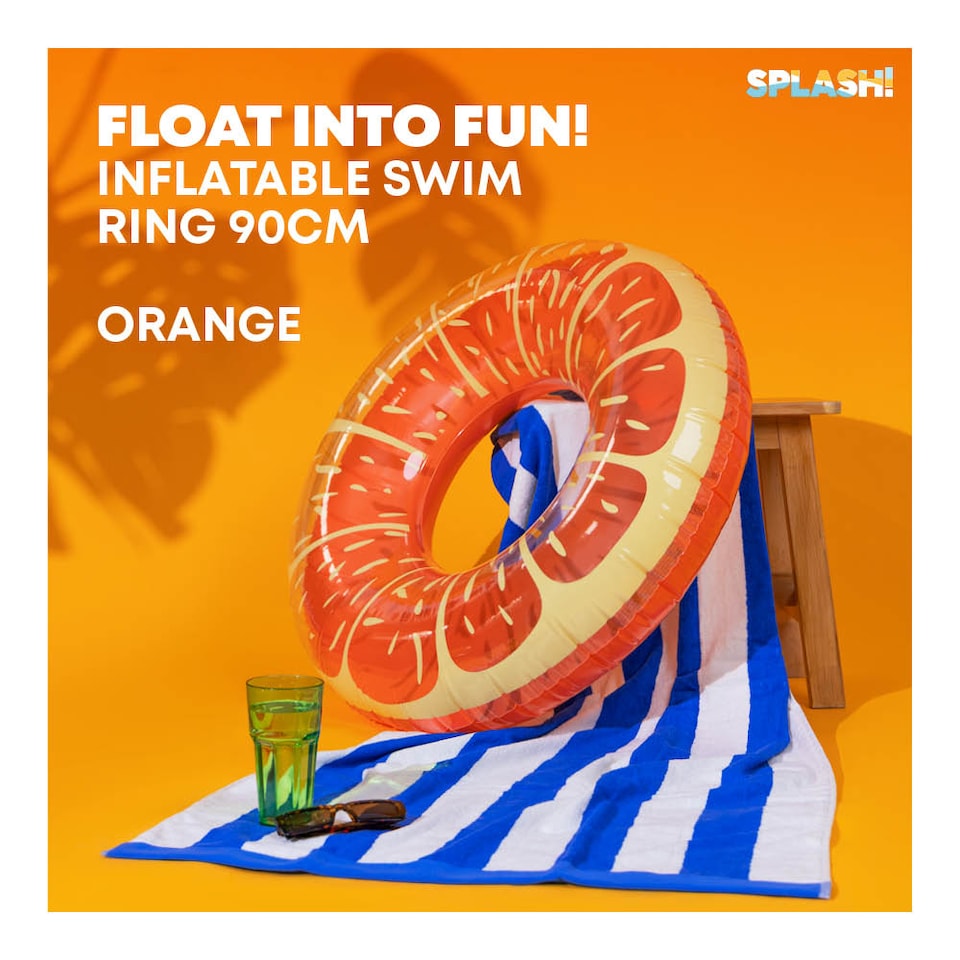 image 1 of Inflatable Orange Swim Ring 90cm