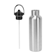 image 2 of TriDri Plain Flip Up Straw Water Bottle - Brushed Steel - One Size