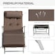 image 7 of Outsunny Sun Lounger Steel Frame Outdoor Folding Chaise Texteline Lounge Chair Recliner with Headrest & 7 Levels Adjustable Backrest, Brown
