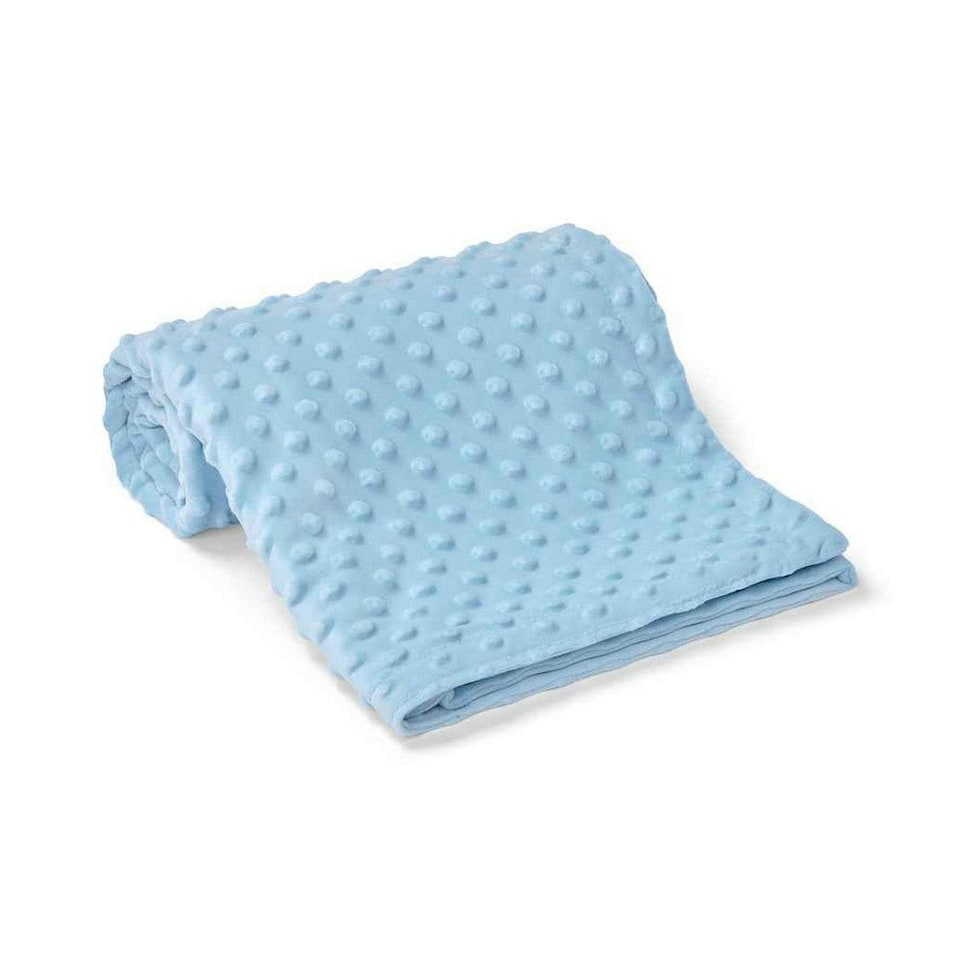 image 1 of Brand Lab Minky Embossed Blanket - Light Blue - One Size